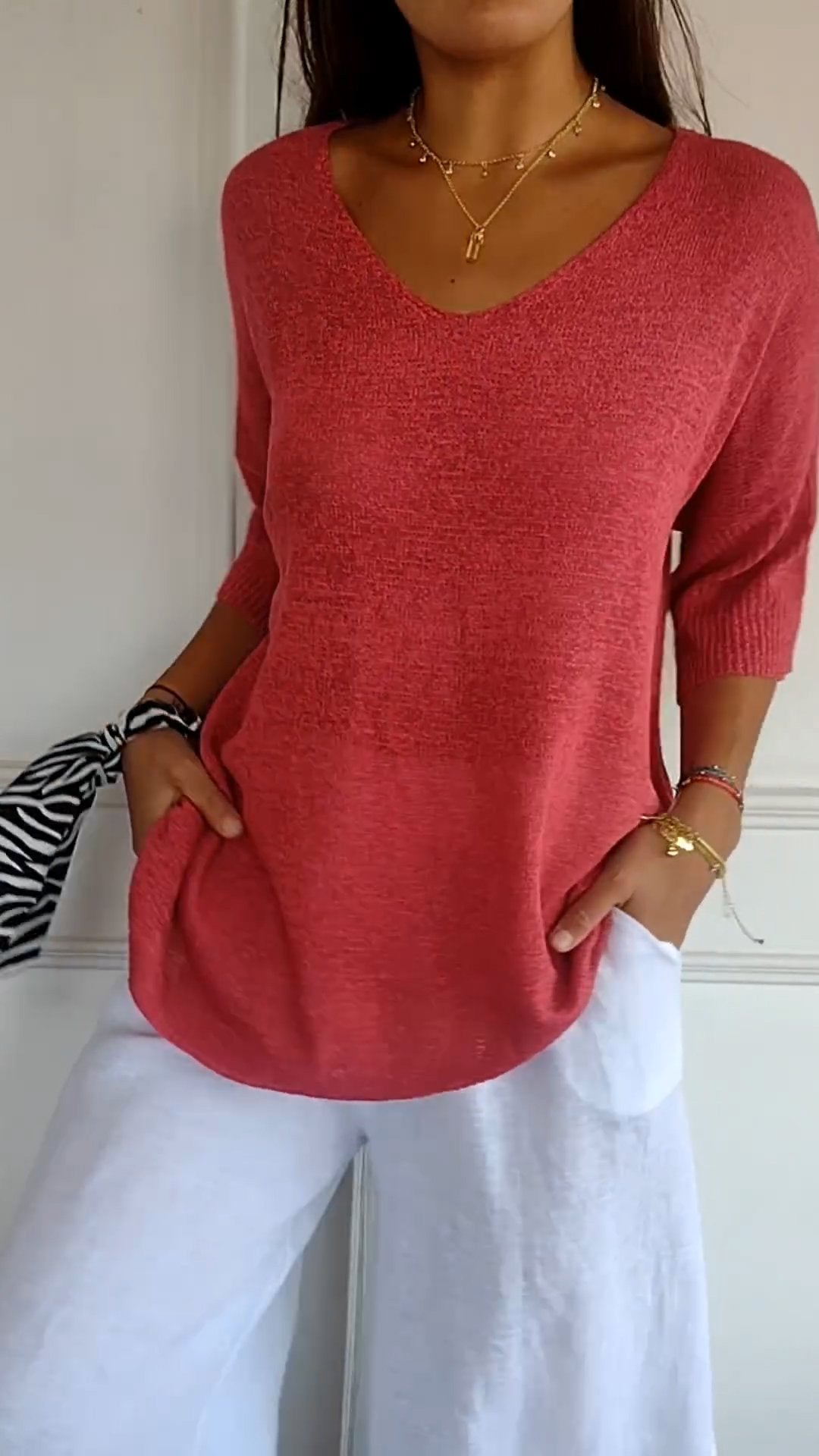 Urina - Soft-Touch V-Neck Top