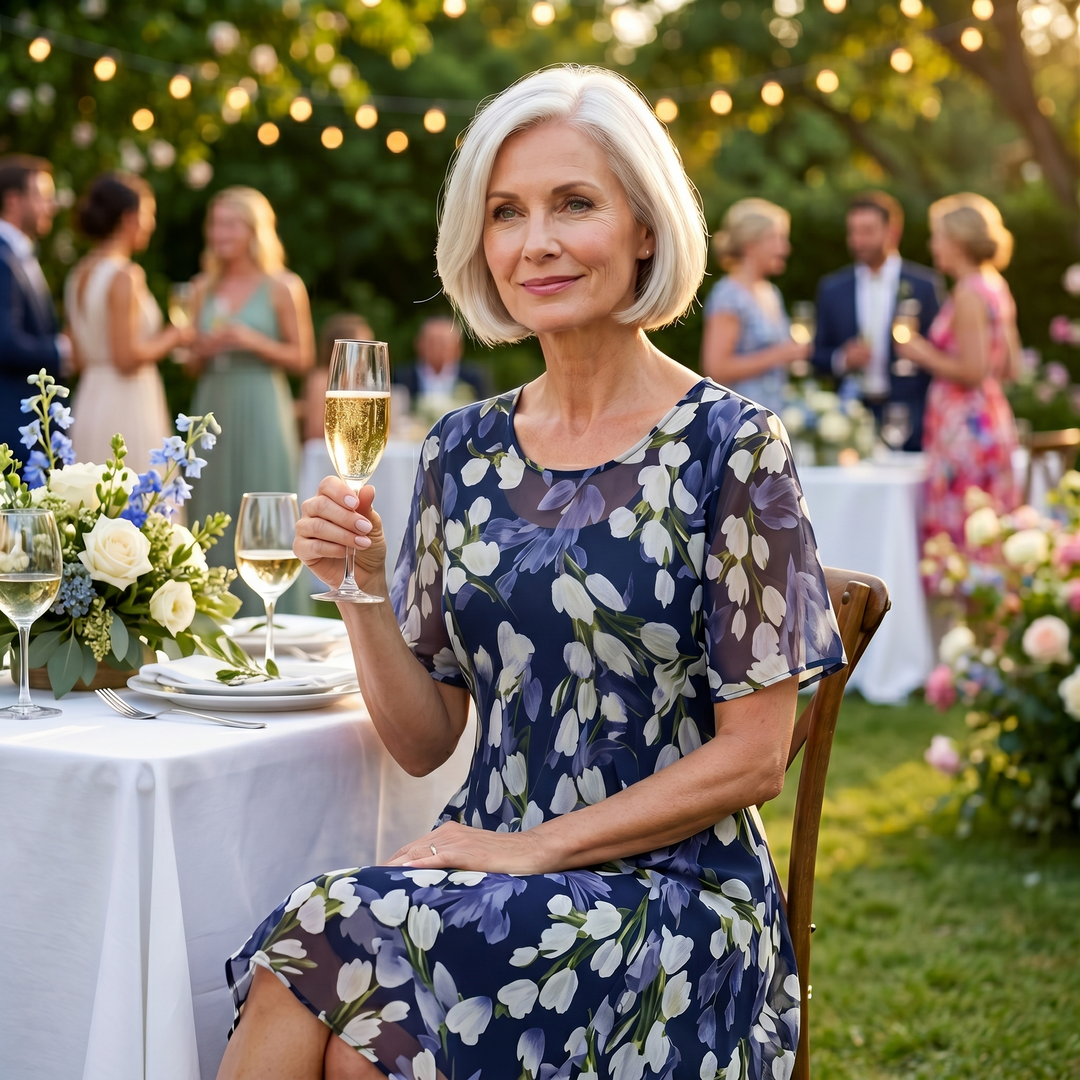 Genevora - Airy Floral Midi Dress