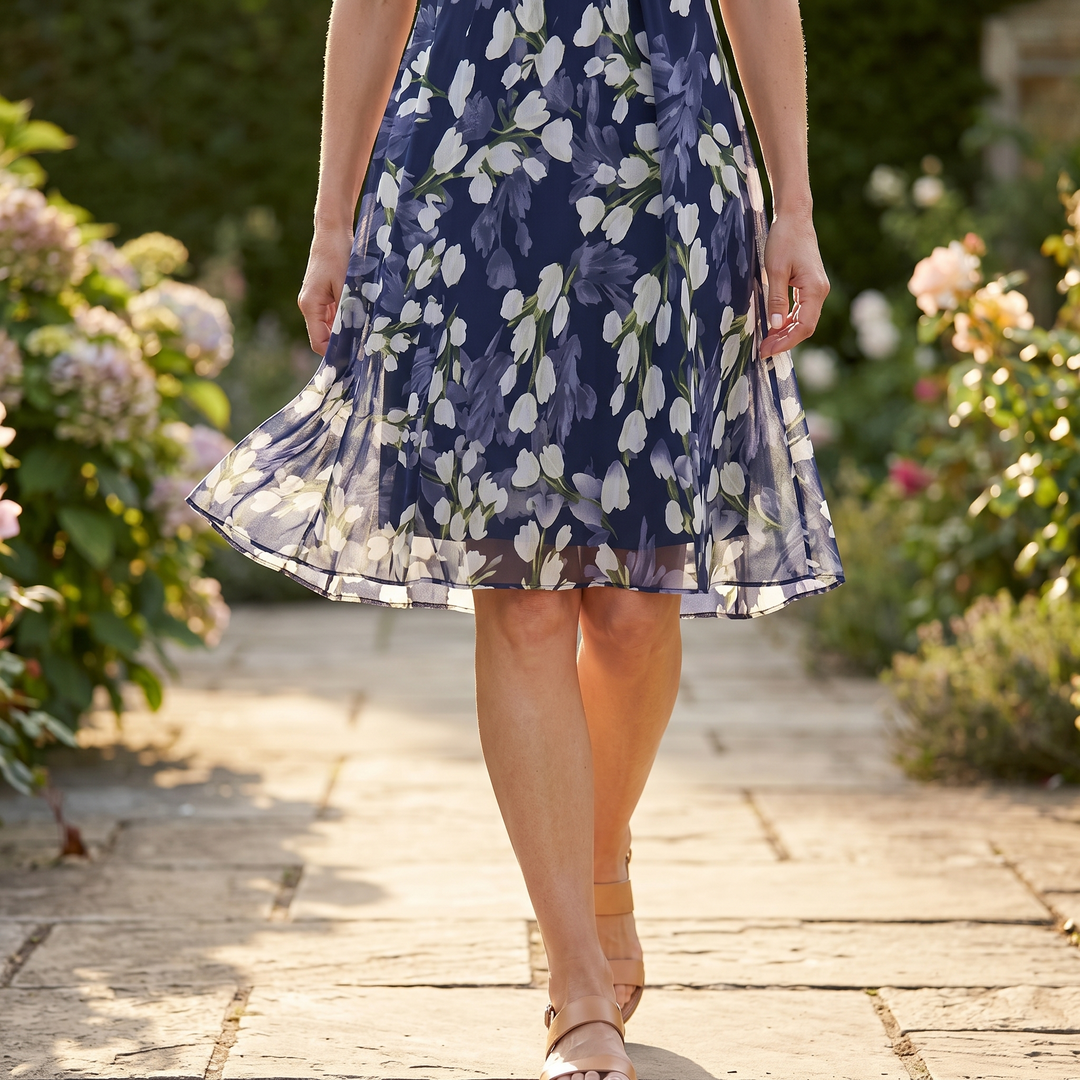 Genevora - Airy Floral Midi Dress