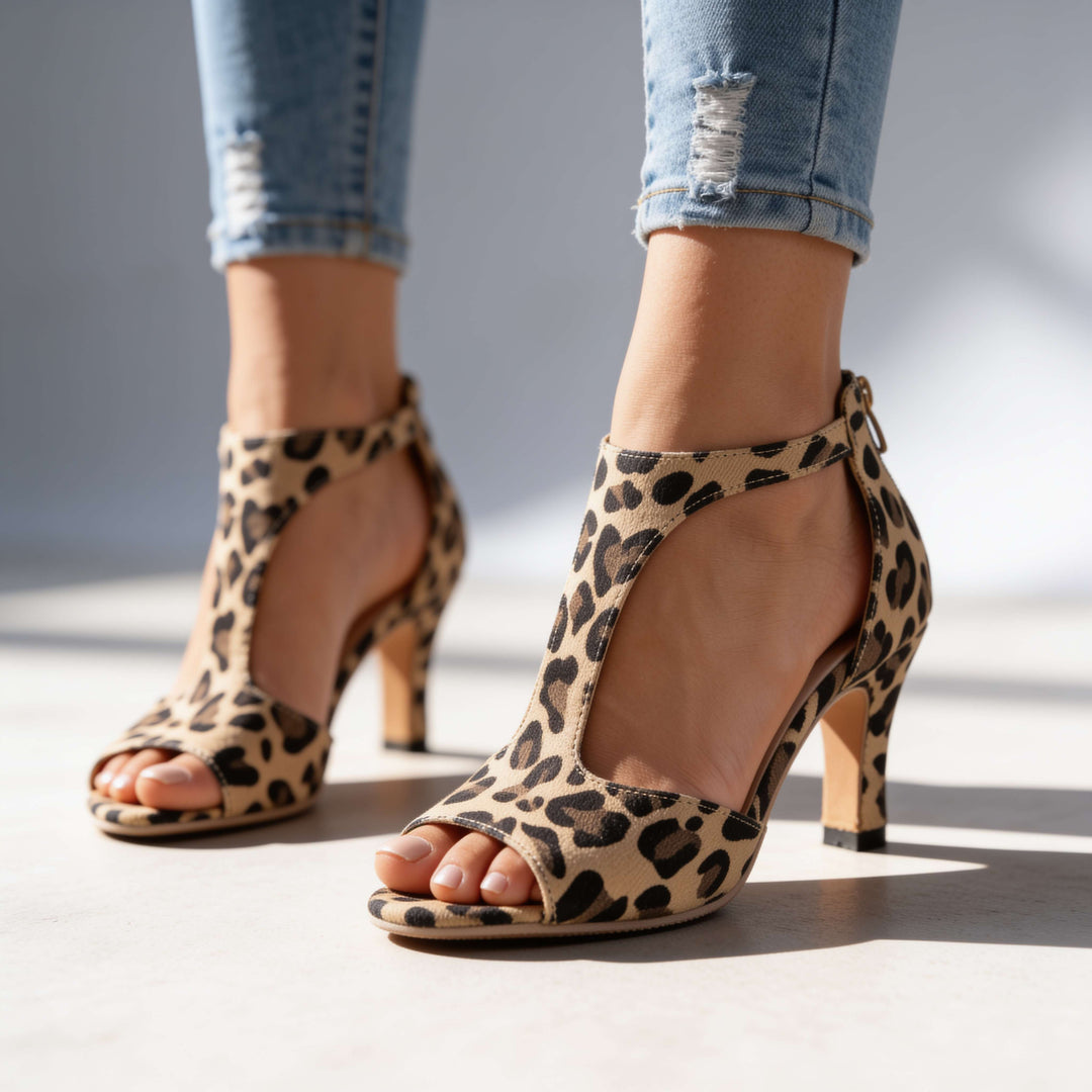 Corabelle - Elegant T-Bar Heeled Sandals