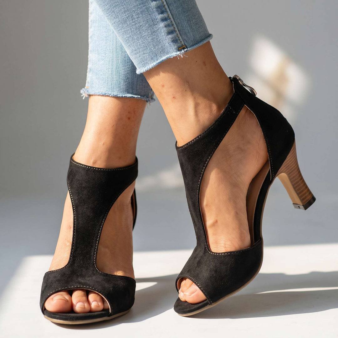 Corabelle - Elegant T-Bar Heeled Sandals