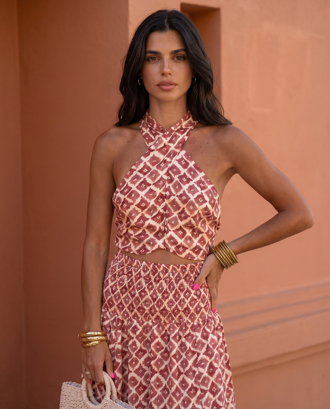 Quinley - Luxe Off-Shoulder Ruffle Two-Piece Set