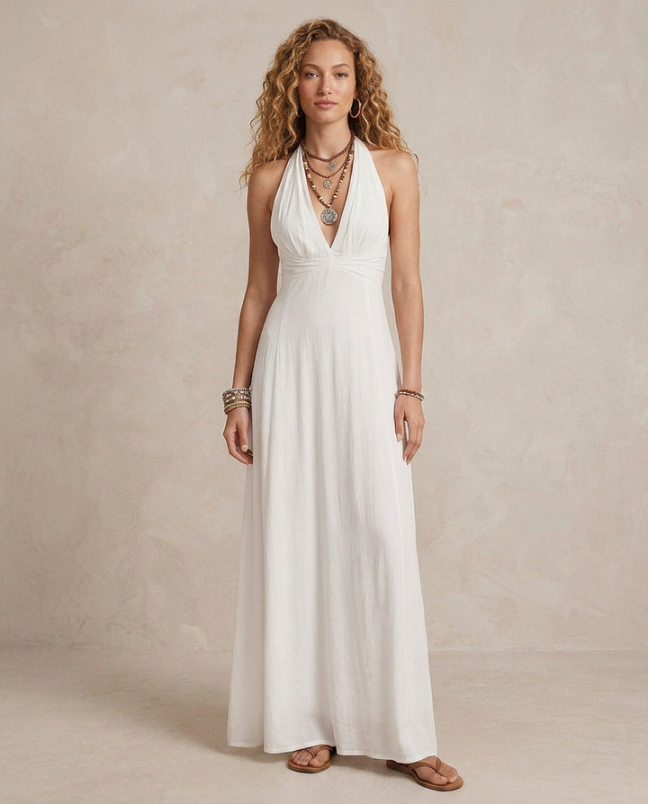 Emelia - Soft-Touch Halter Maxi Dress