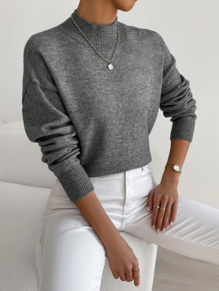 Astra - Mock Neck Relaxed Knit Sweater