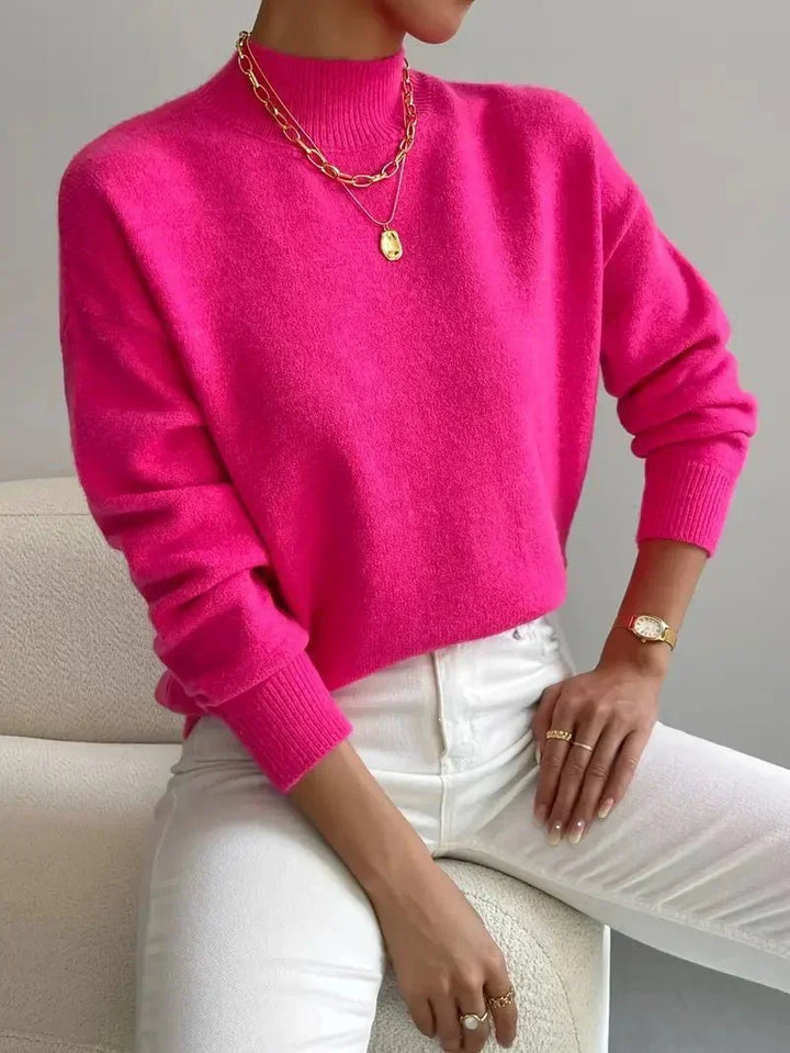 Astra - Mock Neck Relaxed Knit Sweater