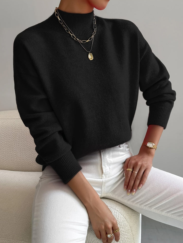 Astra - Mock Neck Relaxed Knit Sweater