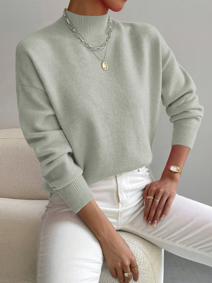Astra - Mock Neck Relaxed Knit Sweater