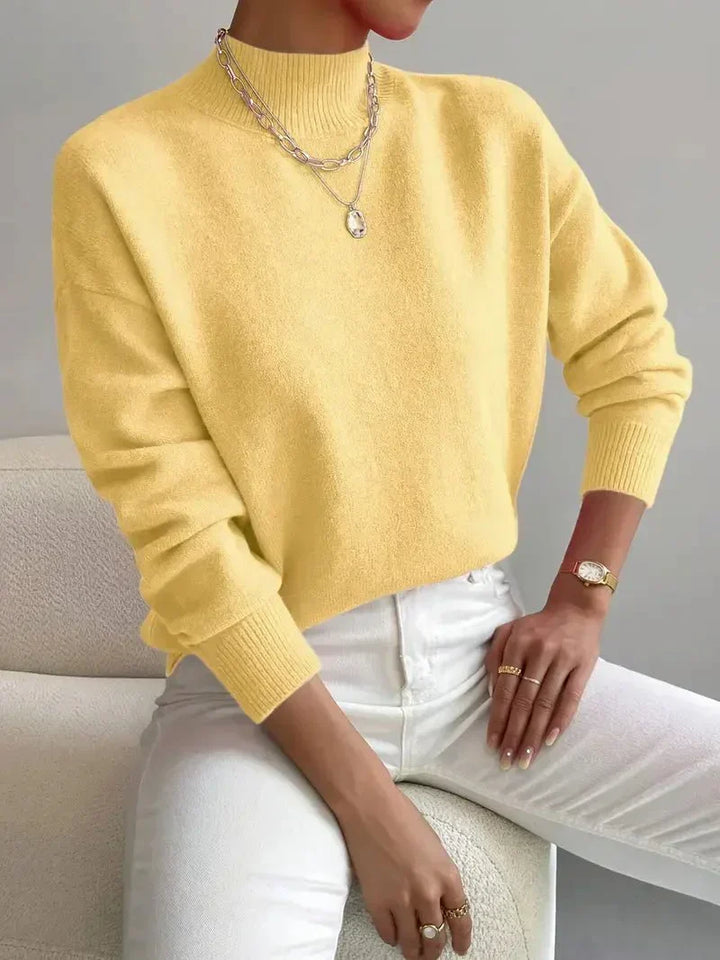 Astra - Mock Neck Relaxed Knit Sweater