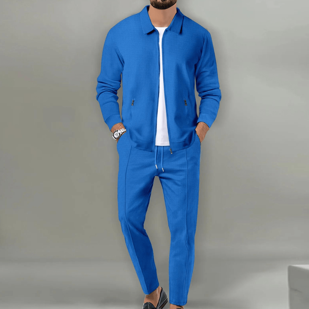 Zaren - Textured Jacket & Trousers Set