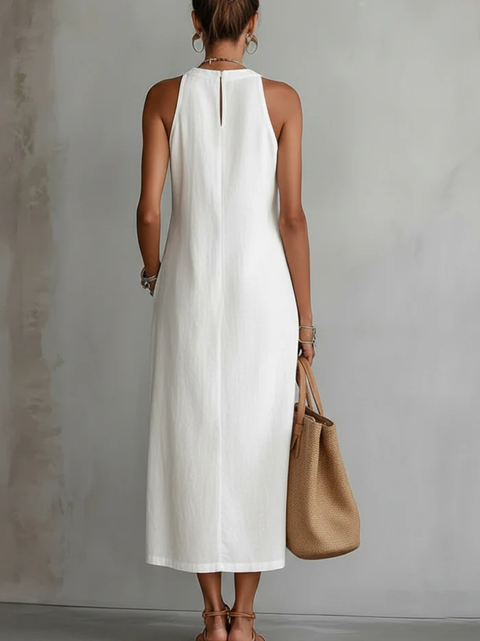 Caris - Breezy Linen Midi Dress