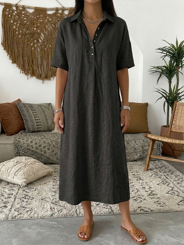 Isavelle - Flowy Button-Up Shirt Dress