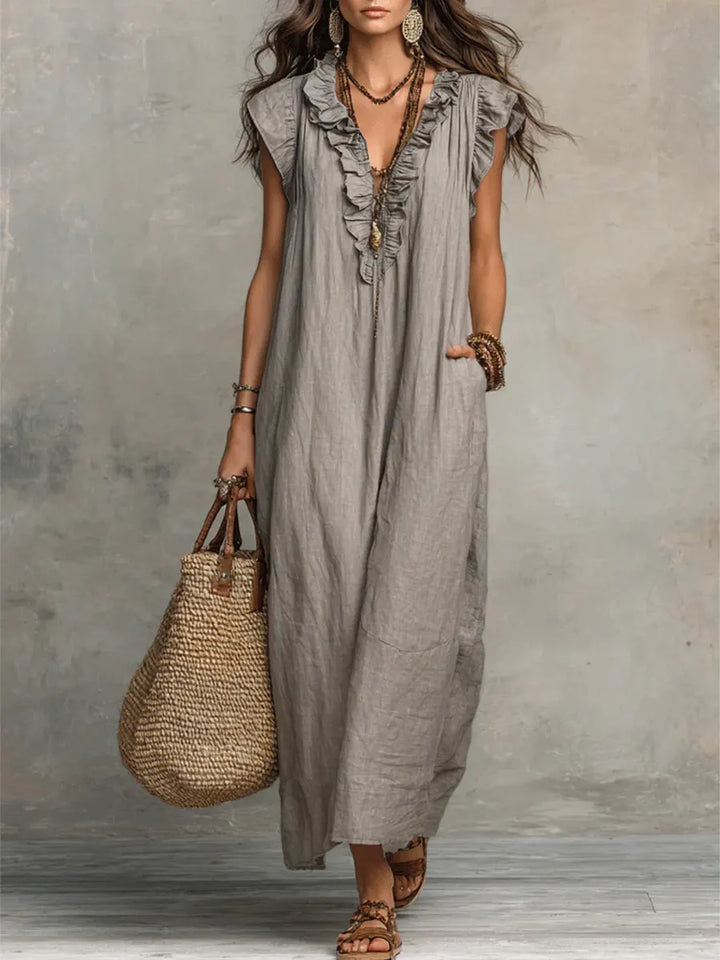 Ivara - Premium Linen Maxi Dress