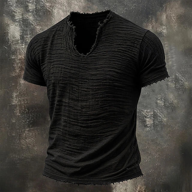 Jarrett - Textured V-Neck T-Shirt