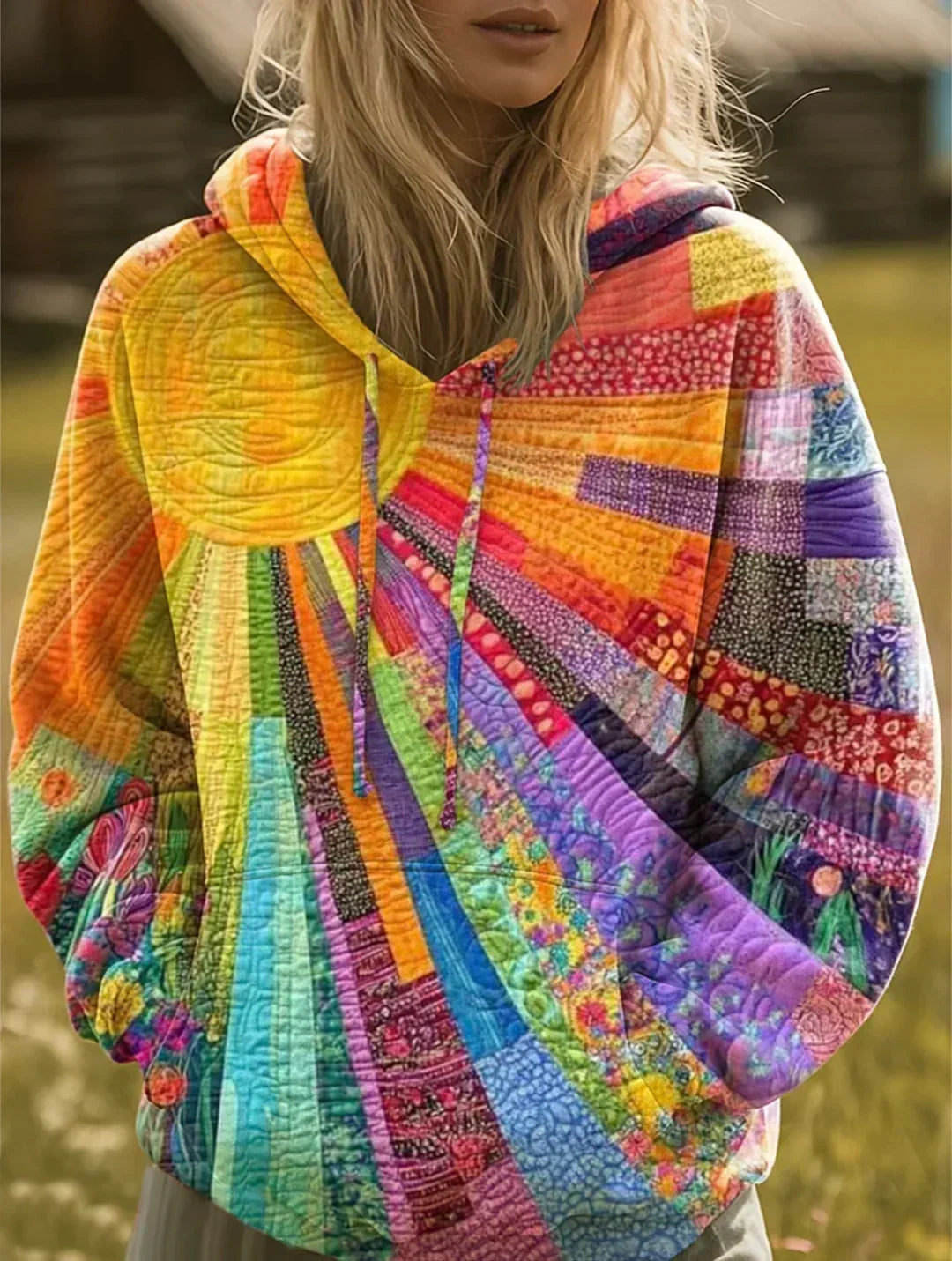 Jessanova - Soft-Touch Patchwork Hoodie
