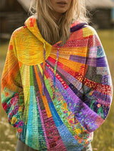 Sorienna - Soft-Touch Patchwork Hoodie