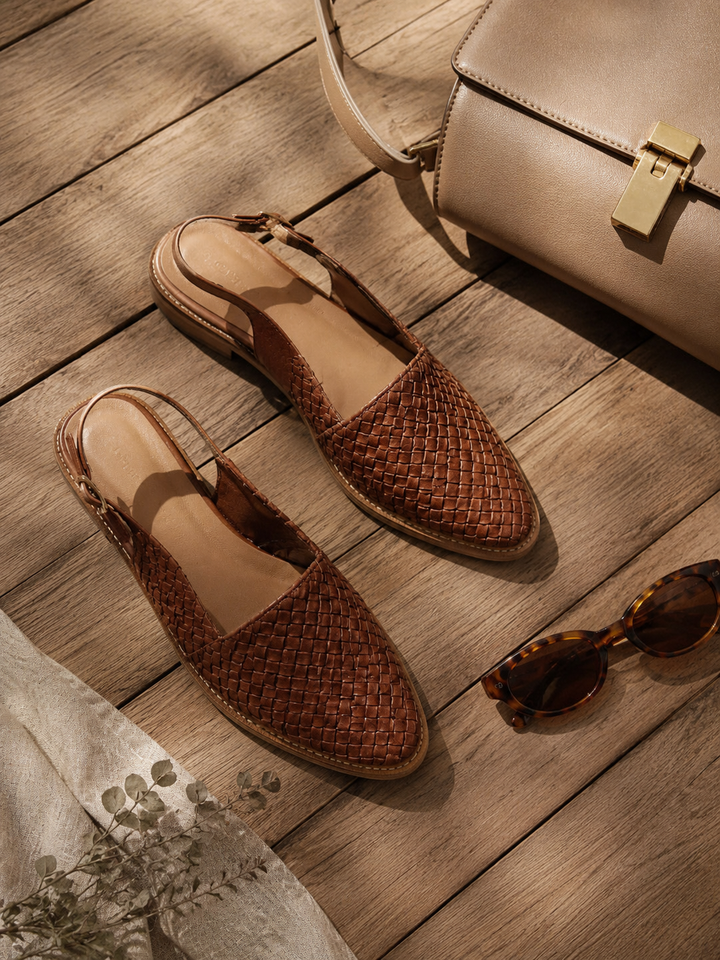 Jesselle - Woven Slingback Flats