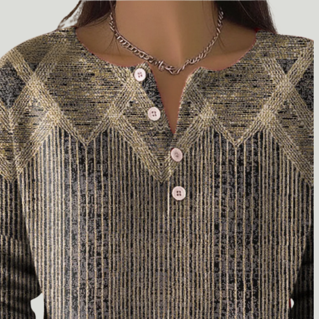 Zayarie - Soft-Touch Striped Long Sleeve T-Shirt