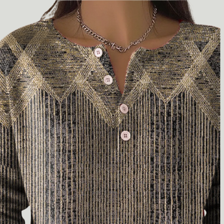 Zayarie - Soft-Touch Striped Long Sleeve T-Shirt