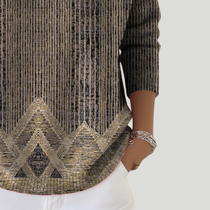 Zayarie - Soft-Touch Striped Long Sleeve T-Shirt