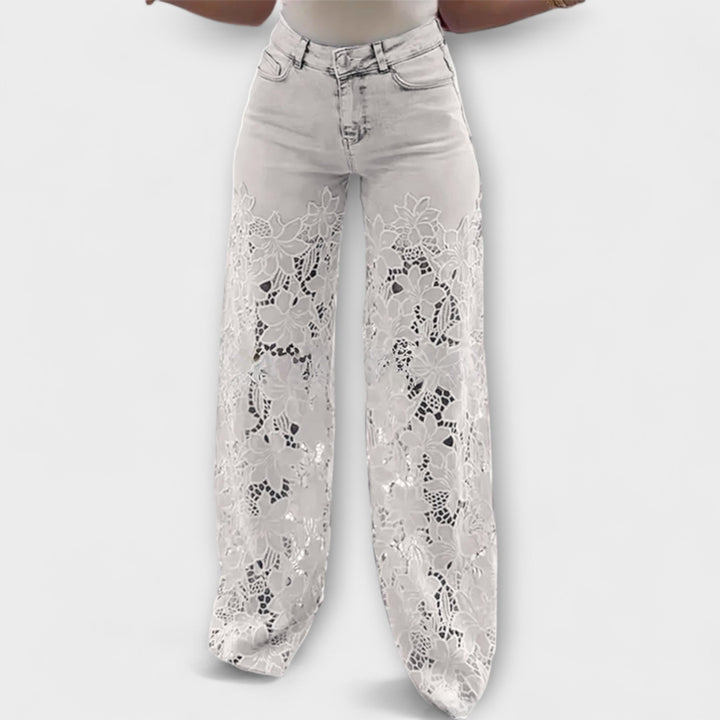 Elenai - Premium Lace-Patchwork Jeans