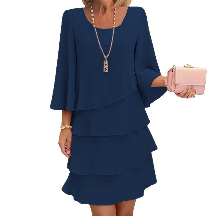 Nira - Soft-Touch Ruffle-Hem Dress