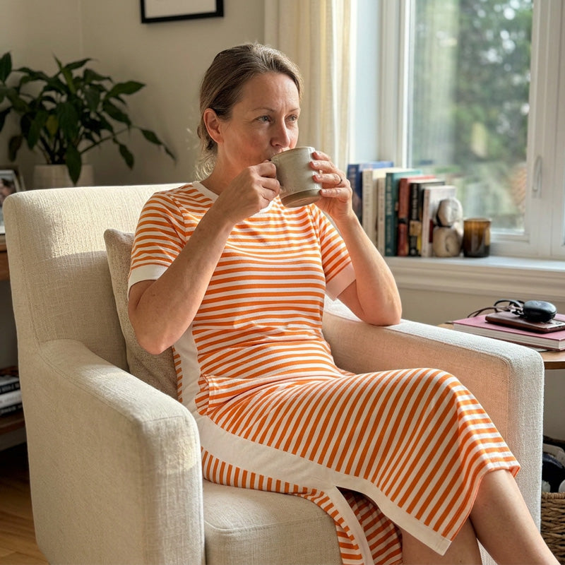Reeva - Soft-Touch Striped Midi Dress
