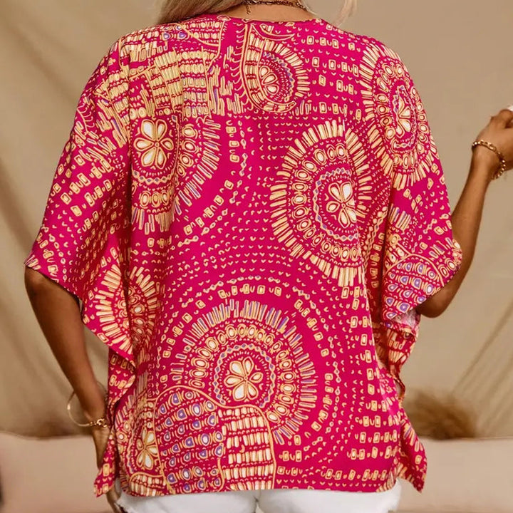 Noellise - Artistic Batwing Sleeve Blouse
