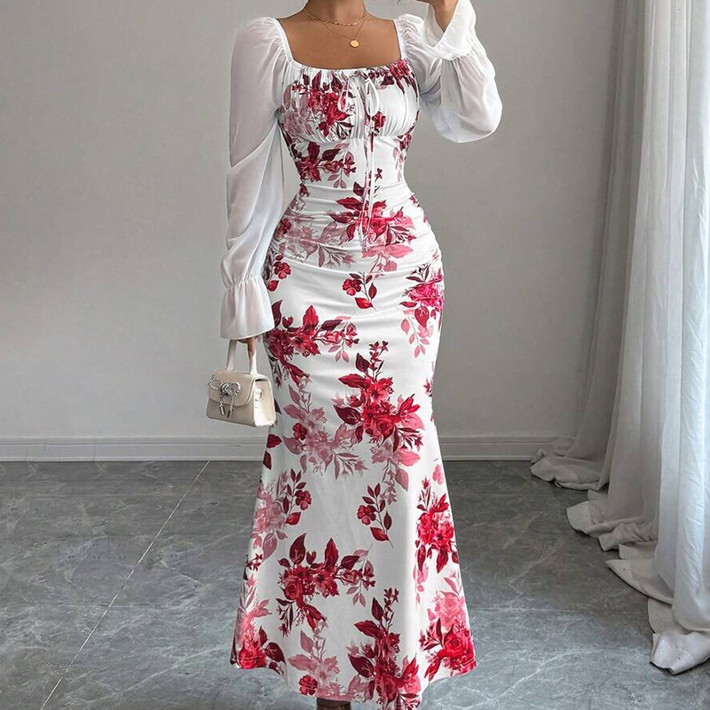Noevalle - Soft-Touch Floral Mermaid Dress