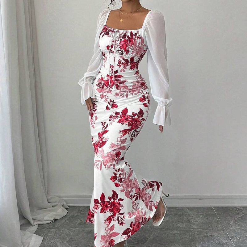 Noevalle - Soft-Touch Floral Mermaid Dress