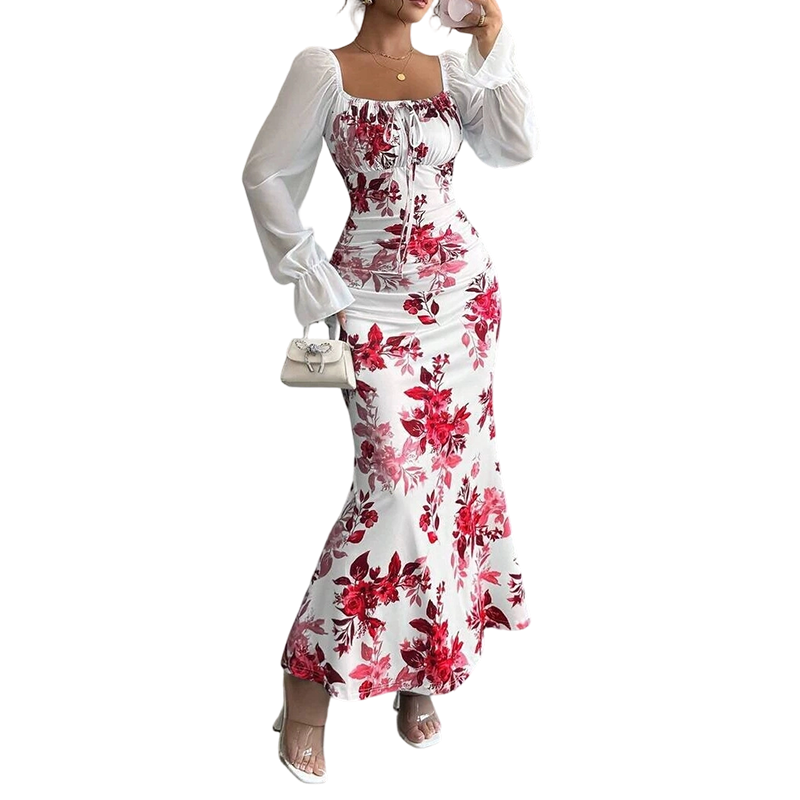 Noevalle - Soft-Touch Floral Mermaid Dress