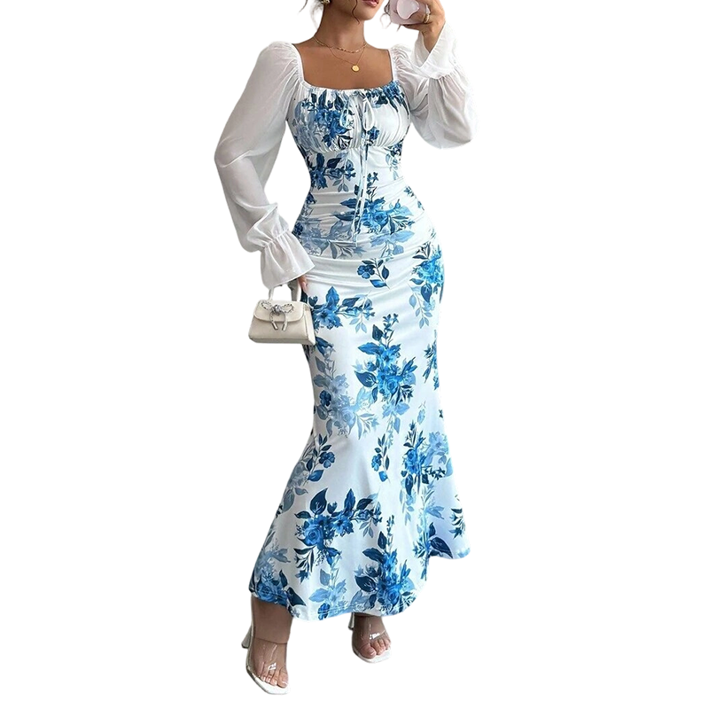 Noevalle - Soft-Touch Floral Mermaid Dress