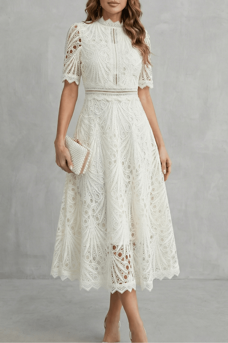 Amaline - Delicate A-Line Midi Dress