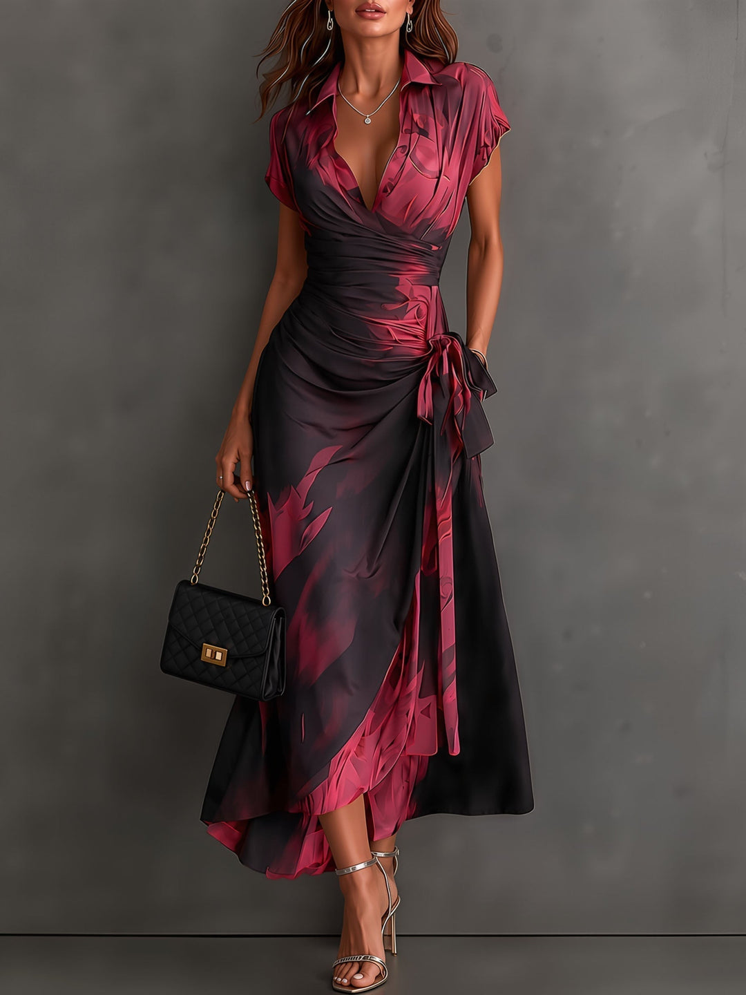 Kaia - Soft-Touch Wrap Shirt Dress