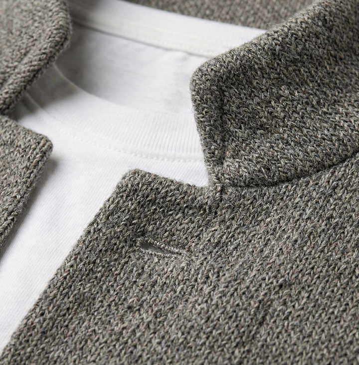 Eldhaven - Textured Mandarin-Collar Blazer