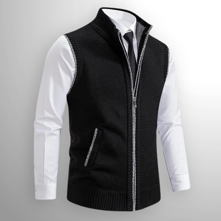 Flossie - Layered Zip-Front Knitted Gilet