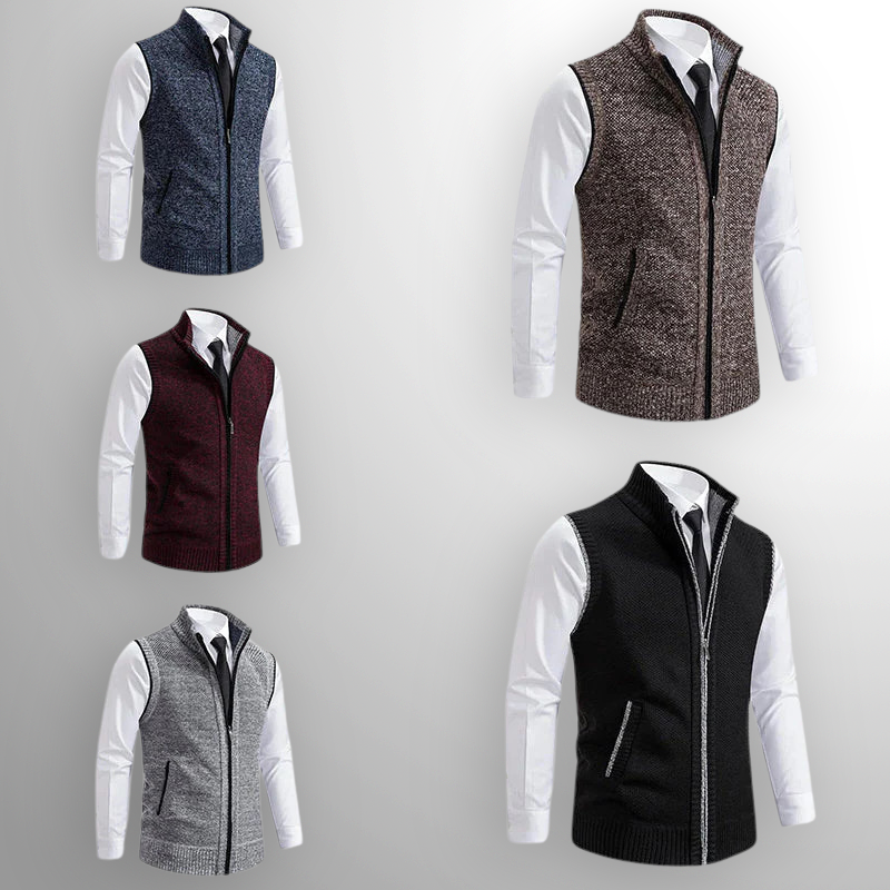 Flossie - Layered Zip-Front Knitted Gilet
