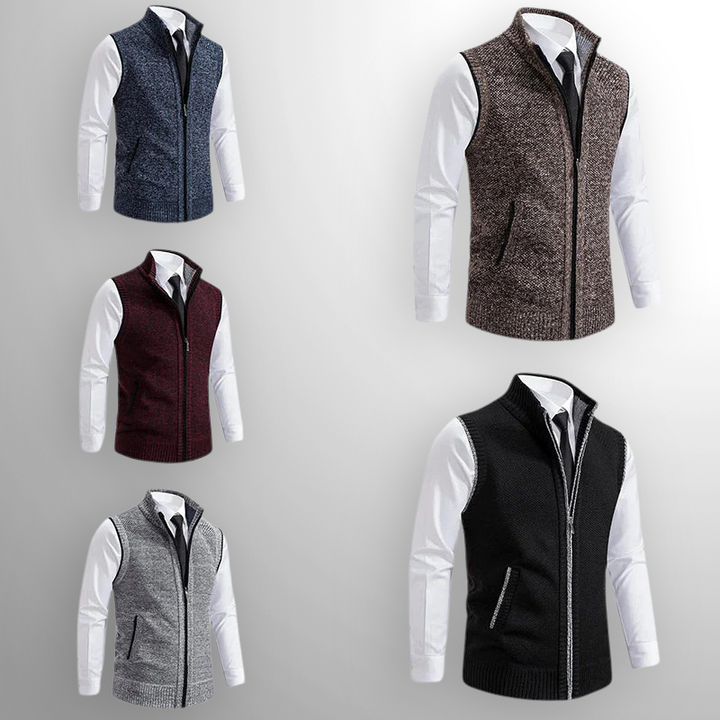 Flossie - Layered Zip-Front Knitted Gilet