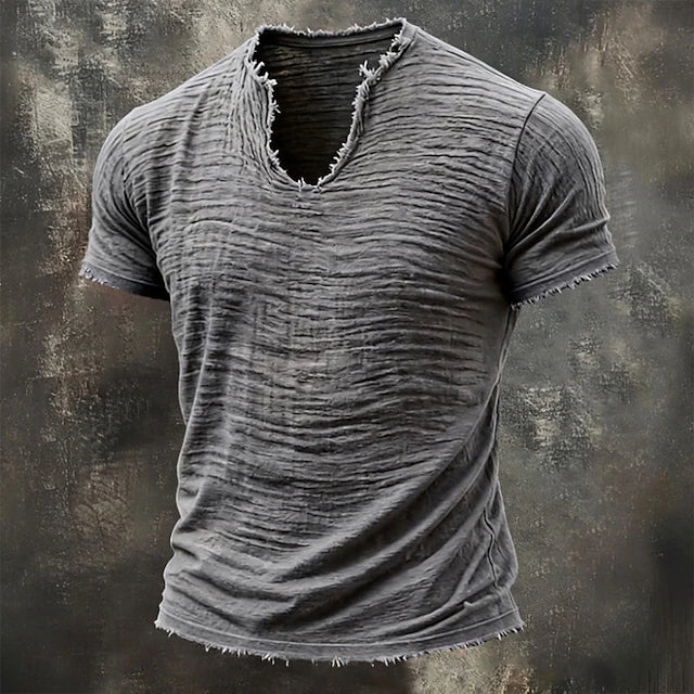 Jarrett - Textured V-Neck T-Shirt
